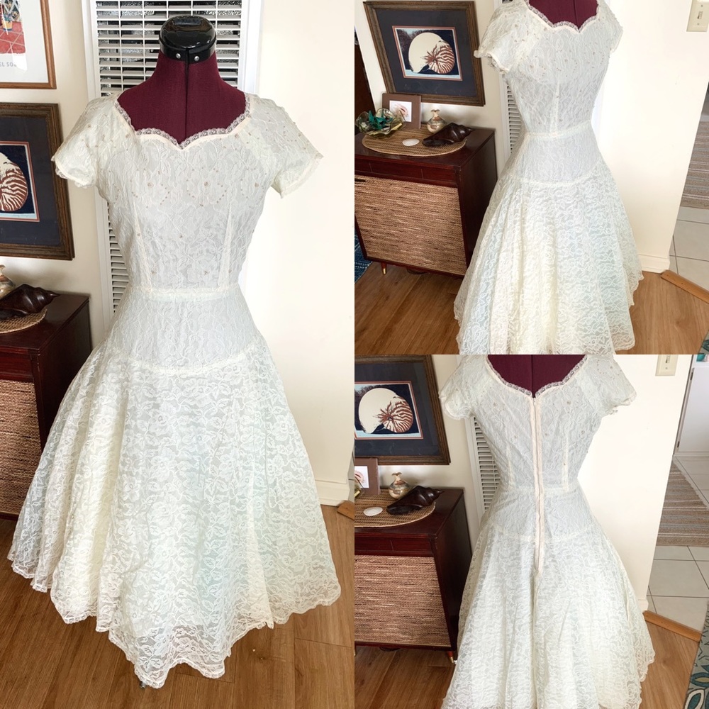 1950s Handmade Vintage Wedding Dress
